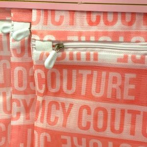 Juicy Couture Set of 3 Pink Mesh Wash Bags - Laundry